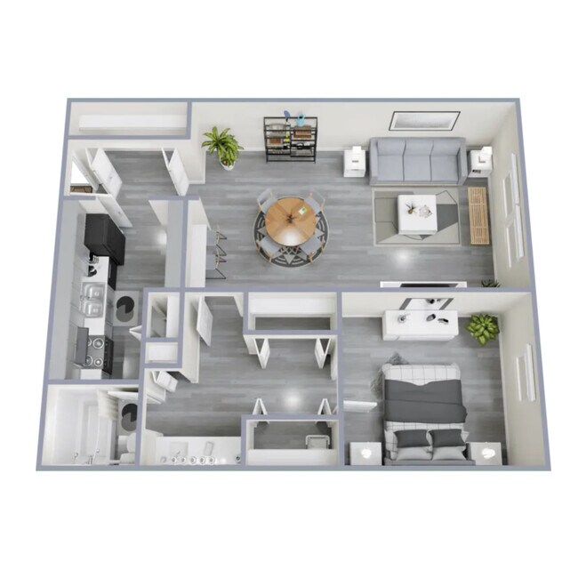 1 BR, 1 BA - Plan C I3 floor plan